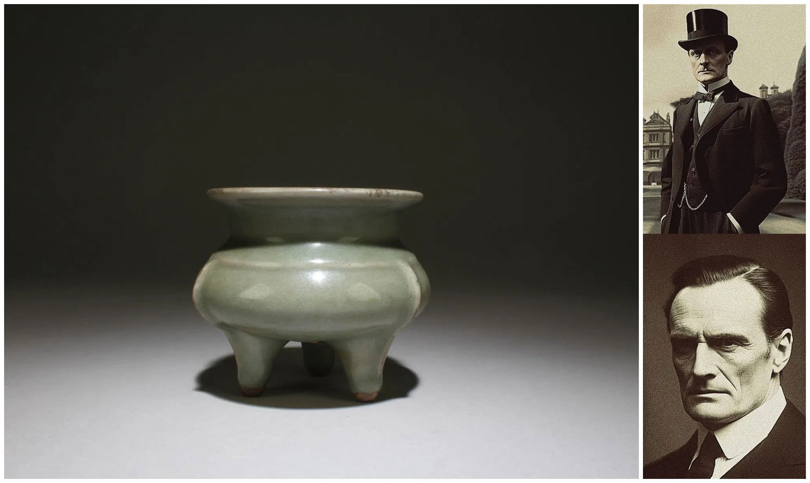 Chinese longquan type porcelain tripod incense burner (1 of 7)