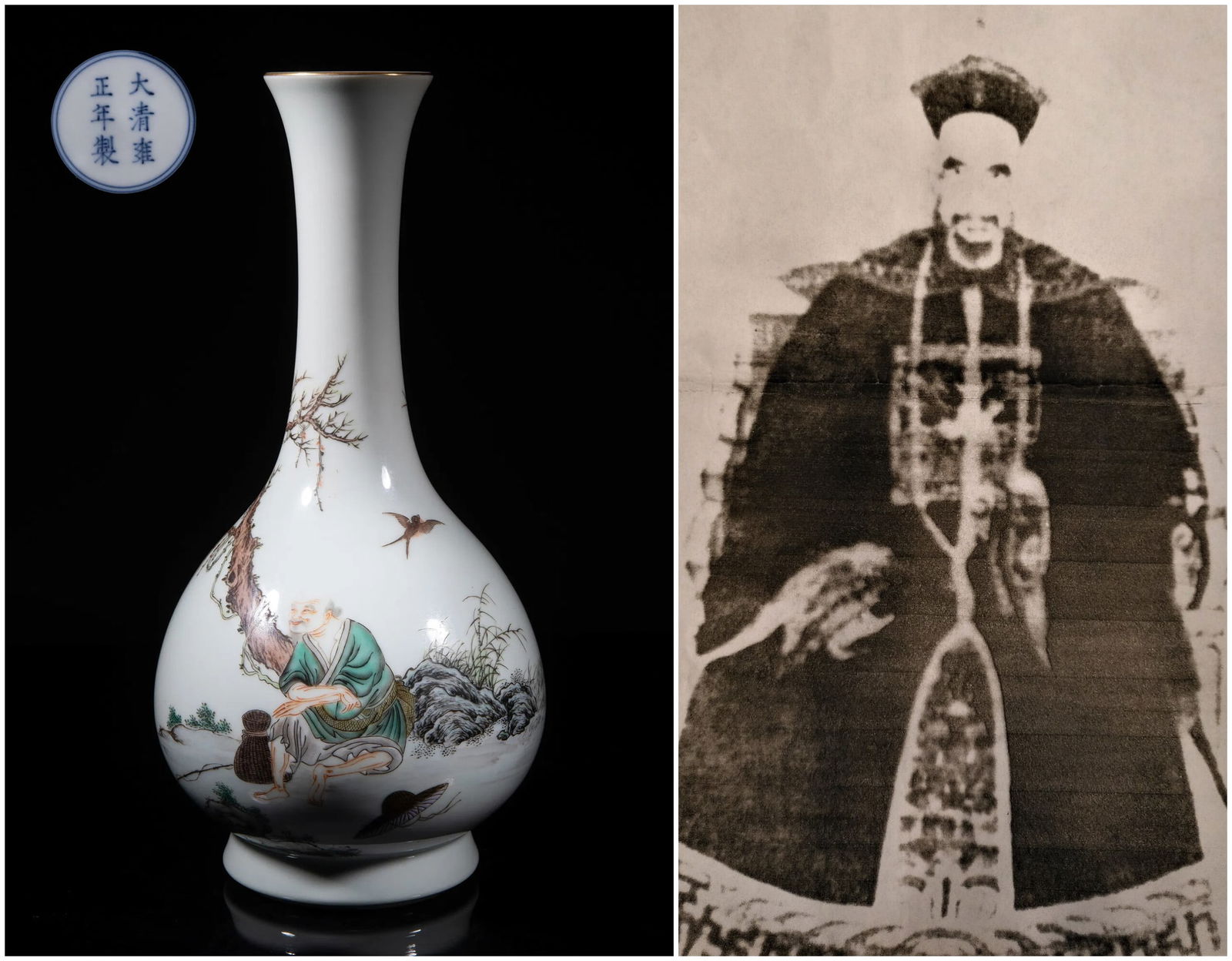 Chinese famille rose figure motif porcelain vase: Chinese famille rose figure motif porcelain vase, with AI detectionApprox. H 27.4 x W 13.2 cm(H 10.8 x W 5.2 inches)Provenance: Property from the private Jian family collection. Chengrong Jian (1856-1