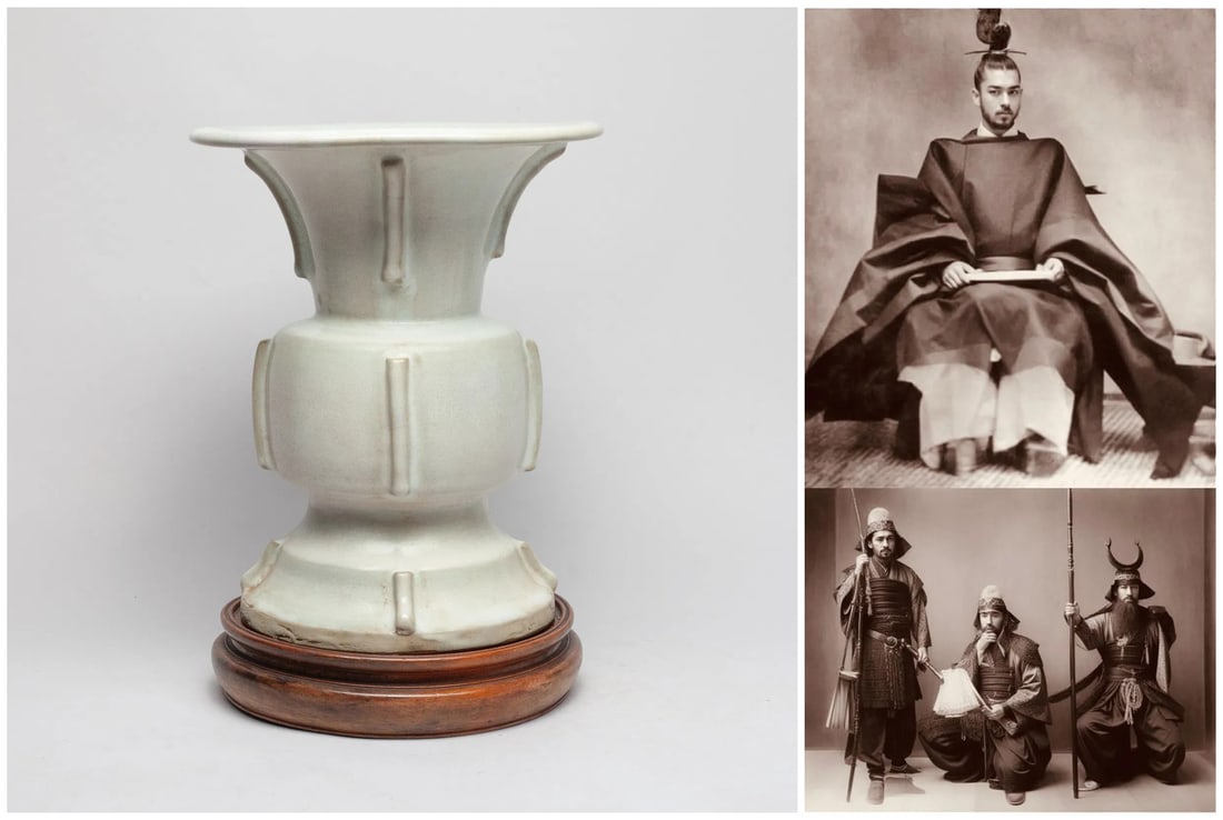 Chinese Jun-yao bluish white glazed porcelain gu: Chinese Jun-yao bluish white glazed porcelain gu, with AI detectionApprox. H 25.6 x W 21.8 cm(H 10.1 x W 8.6 inches)Provenance: Property from the formerly collected by the noble Tokugawa family in the