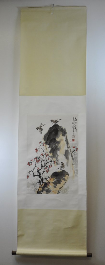 Chinese water color paper scroll (1 of 6)