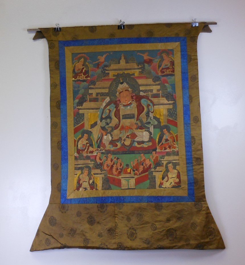 Antique sino-tibetan painted tangka (1 of 4)