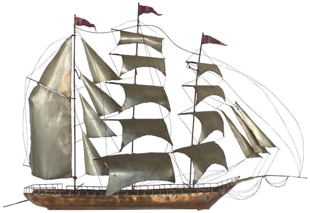 Curtis Jere Brutalist Ship Wall Sculpture dated 1971 (1 of 10)