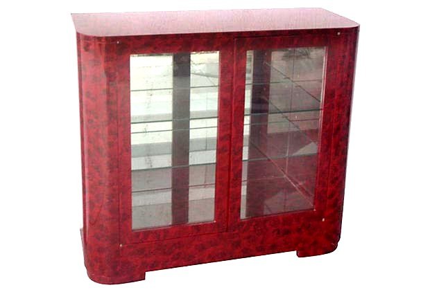 Tony Duquette Mid-century Red Tortoise Faux-Finish Cab (1 of 3)