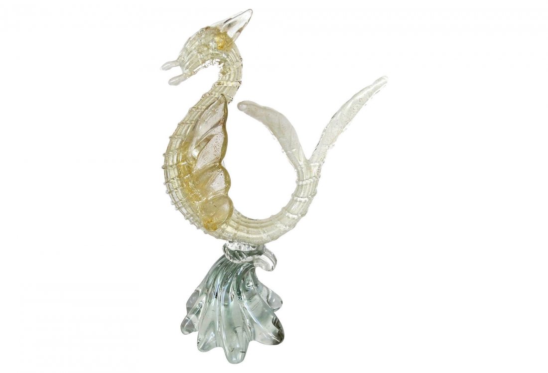 Alfredo Barbini Murano Gold Infusion Seahorse (1 of 6)