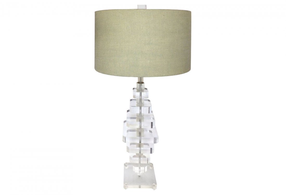 Stacked Lucite Table Lamp (1 of 8)