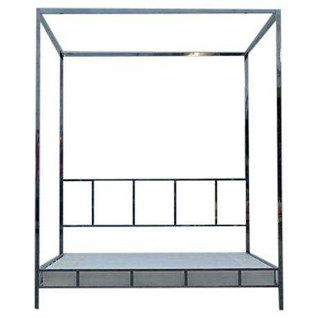 Mid-century Pace Chrome Queen Canopy Bed w/ Platform (1 of 10)
