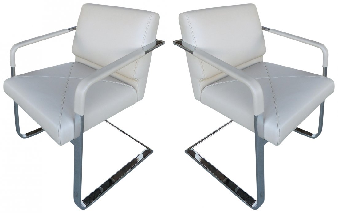 de Sede Switzerland DS2430 Chairs, Pair: A pair of superior quality leather and chrome de Sede of Switzerland DS2430 cantilever armchairs. Designed by Peter Maly and Birgit Hoffmann for de Sede; no longer in production. Showroom floor sample