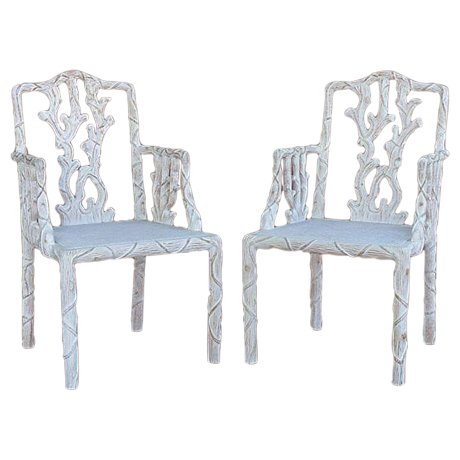 Faux Bois Carved & Painted Armchairs (1 of 10)