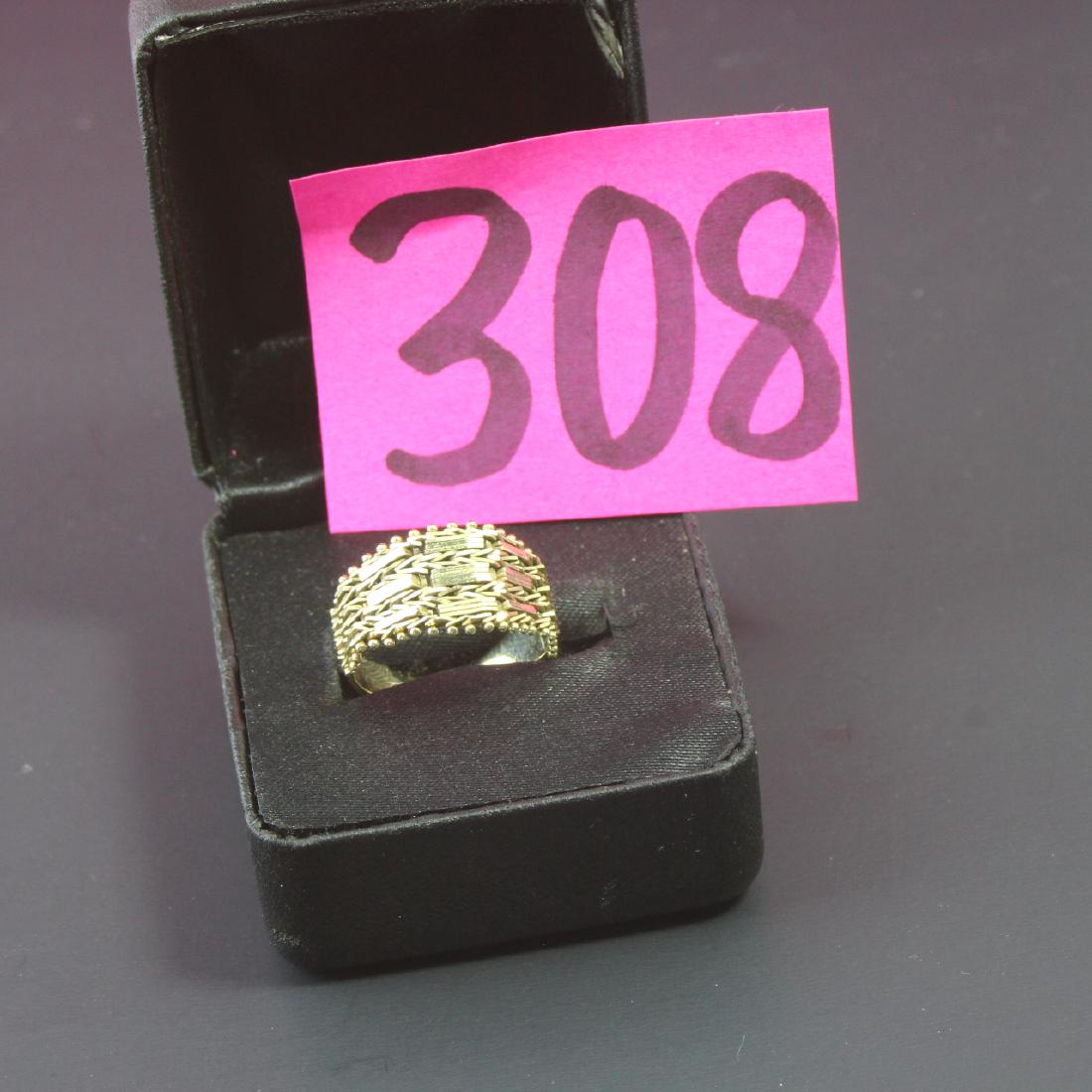 14K Yellow Gold Flexible Mesh Ladies Ring (1 of 2)