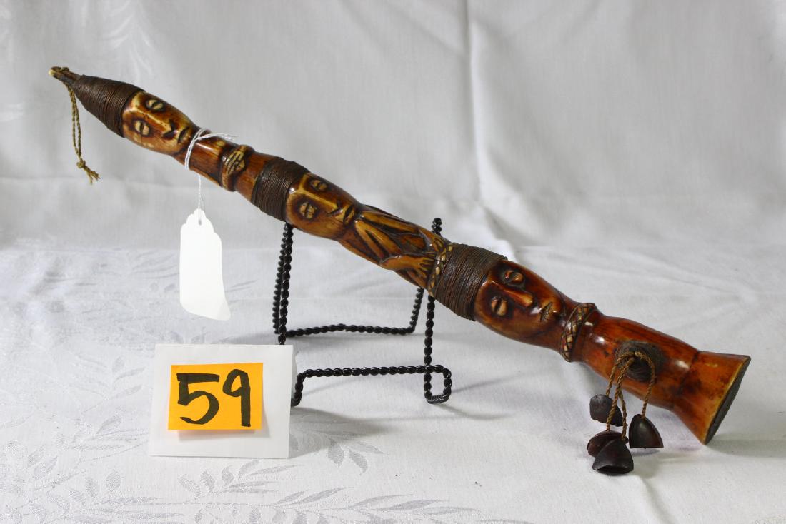 Carved Figures African Ceremonial Axe Ax Hatchet (1 of 2)