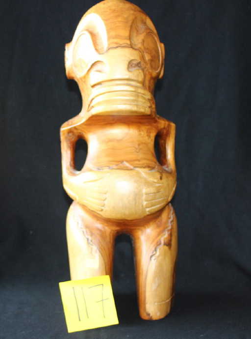 Polynesian Tiki Carved Figure Wood Statue Marquesas
