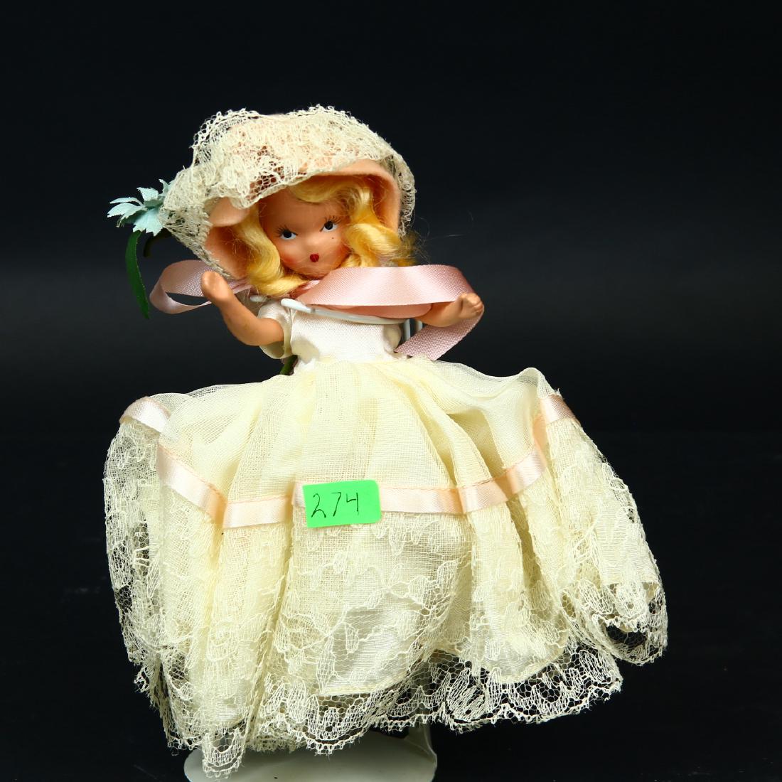 Storybook doll by Nancy Ann: 7” tall vintage composite doll original box
