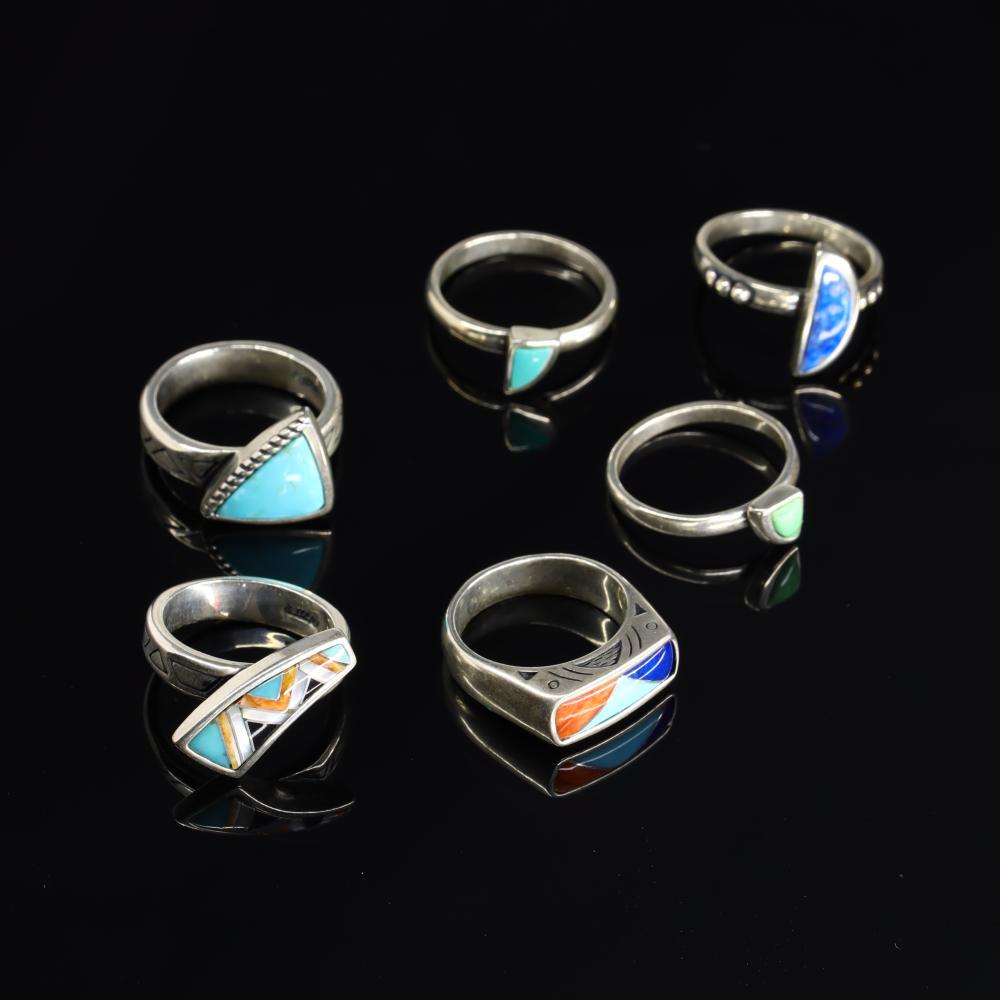 Six Sterling Silver Rings (1 of 3)