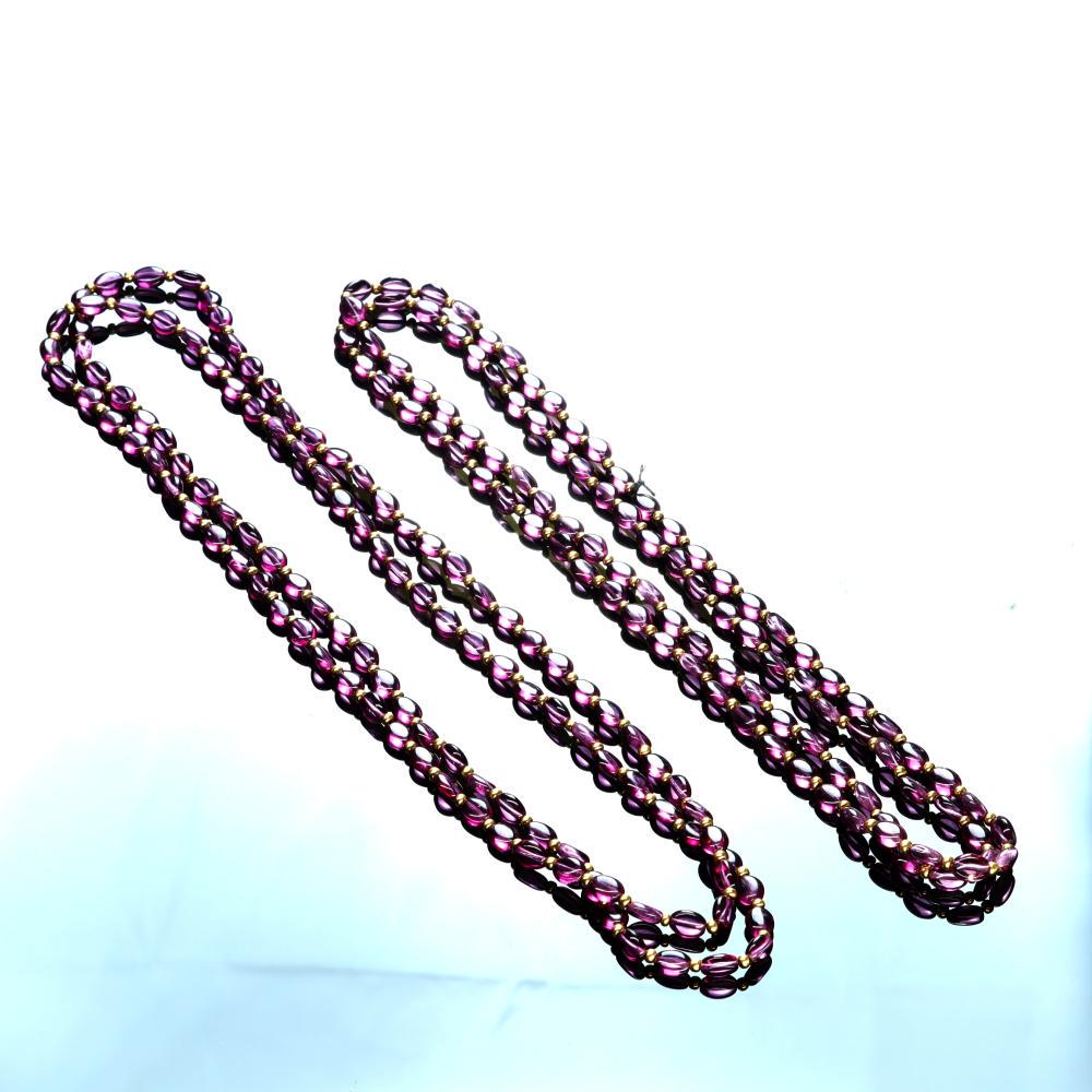 Two Amethyst Necklaces with Gold Beads (1 of 3)