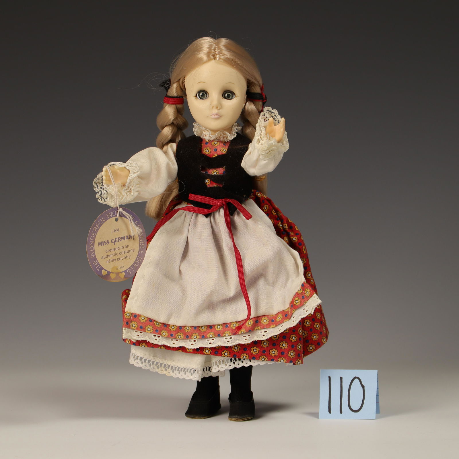 Vintage Effanbee Porcelain Doll: Miss Germany 11 in tall jointed limbs original dress