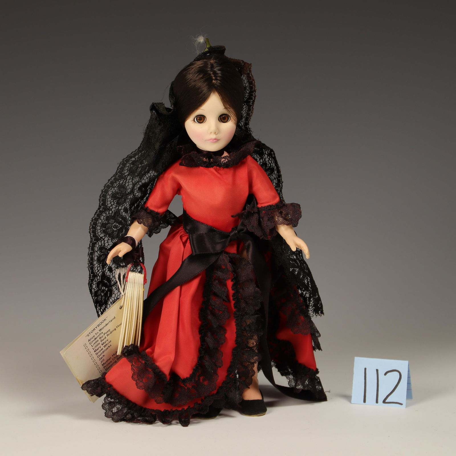 Vintage Effanbee Porcelain Doll: Miss Spain 11 in tall jointed limbs original dress