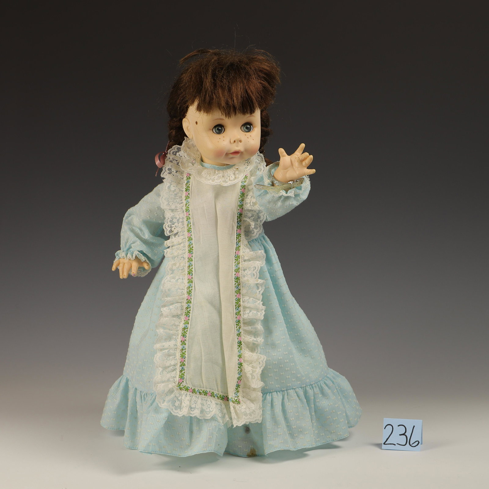 Vintage Effanbee Doll: Vinyl 18 inches tall has operating eyes