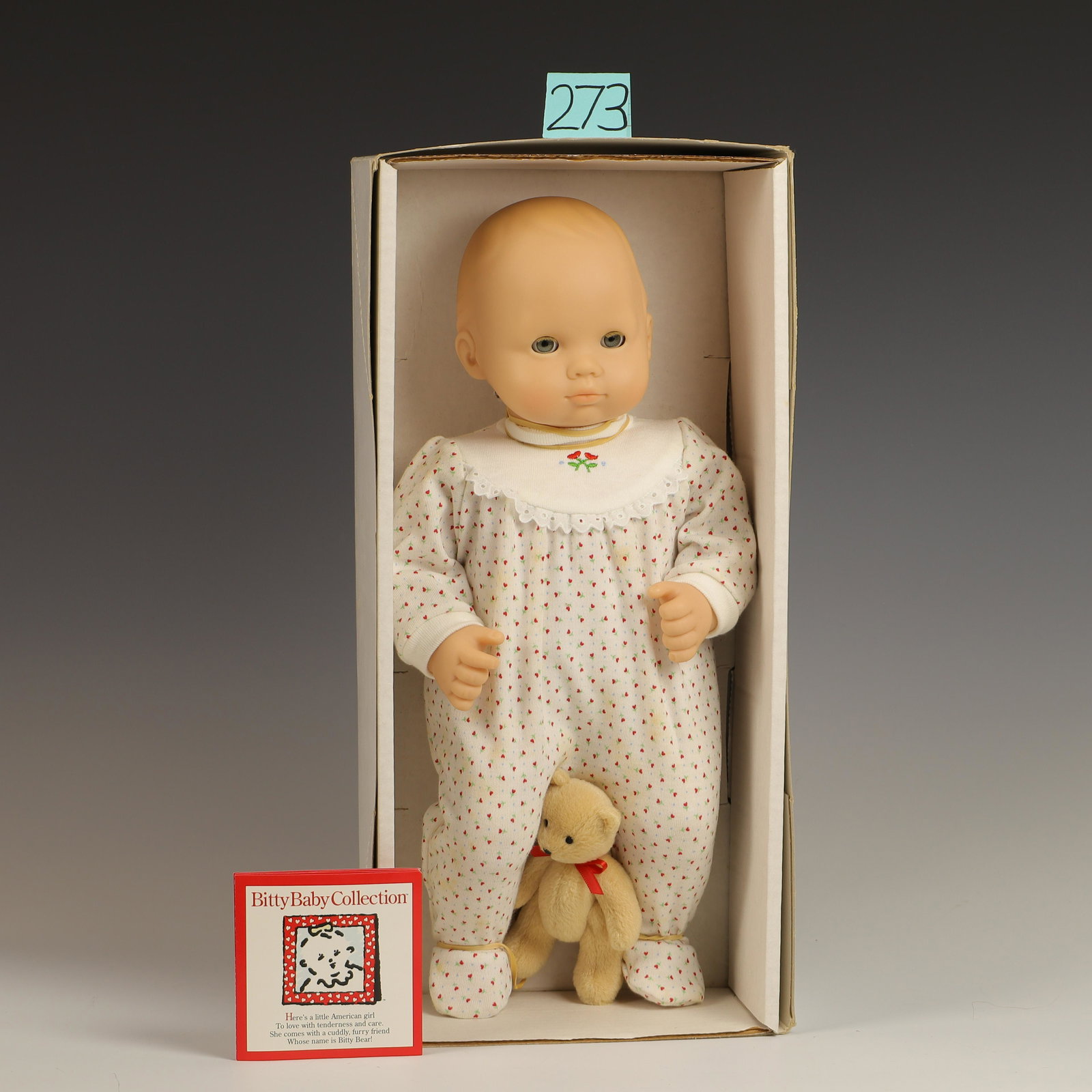 Original Vintage Pleasant Company Doll: Number 14 Bitty Baby Collection with teddy Bear 15 in tall sleeper working eyes