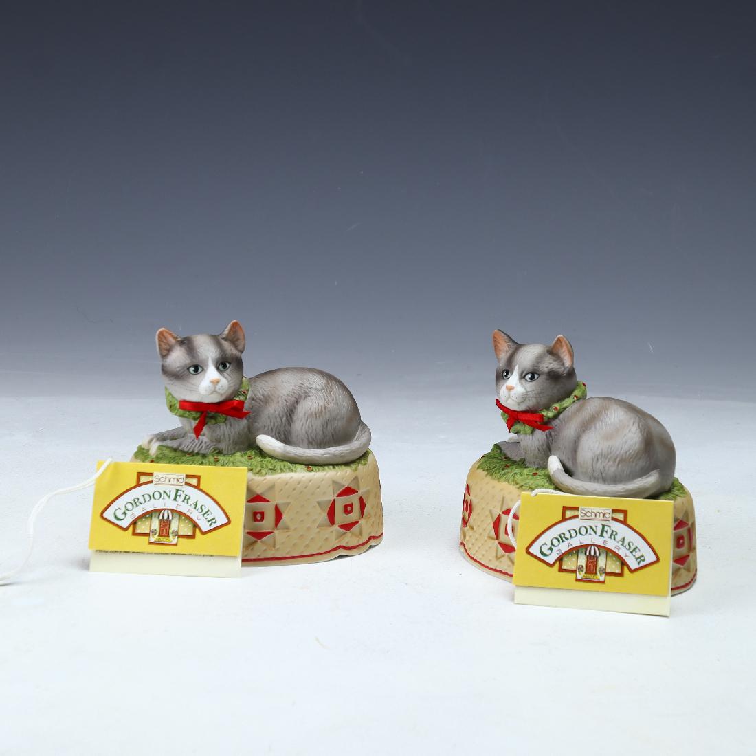 Two Vintage Gordon Frazer Porcelain Musical Boxes: Two Vintage Gordon Frazer Porcelain Musical Boxes 5 inches wide, 4 ¼ inches