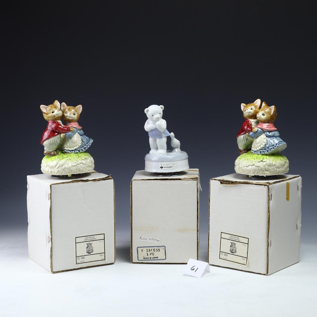 Three Vintage Otagiri Japan Porcelain music Boxes: Three Vintage Otagiri Japan Porcelain music Boxes 5.5 inches tall, untested