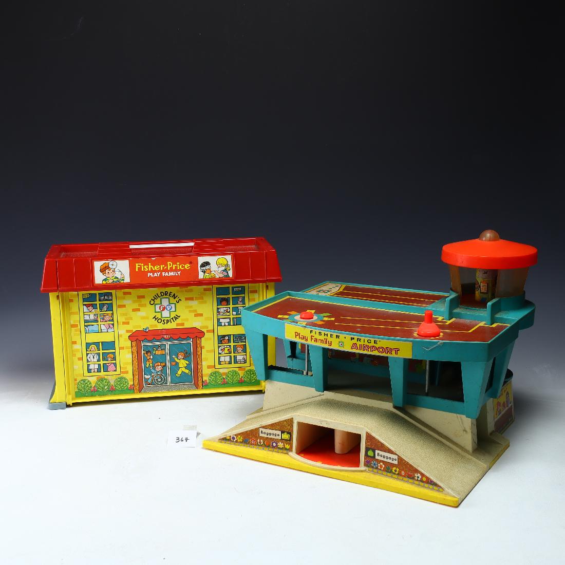 Two Vintage Fisher Price Toys: Two Vintage Fisher Price Toys, Fisher Price Childrenâ€™s Hospital and Fisher Price Play Family Airport