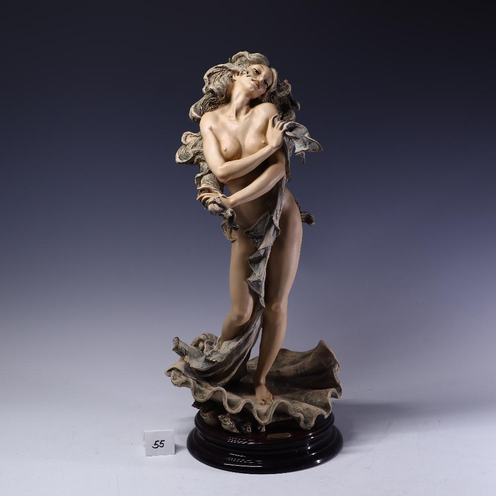 Signed Giuseppe Armani Sculpture Florence 1994, 66/1000 Very Limited Edition nude woman with COA: Signed Giuseppe Armani Sculpture Florence 1994, 66/1000 Rare Limited Edition nude woman standing on a clam shell base , 21” tall includes base, 9” widest part of the clam, very good condit