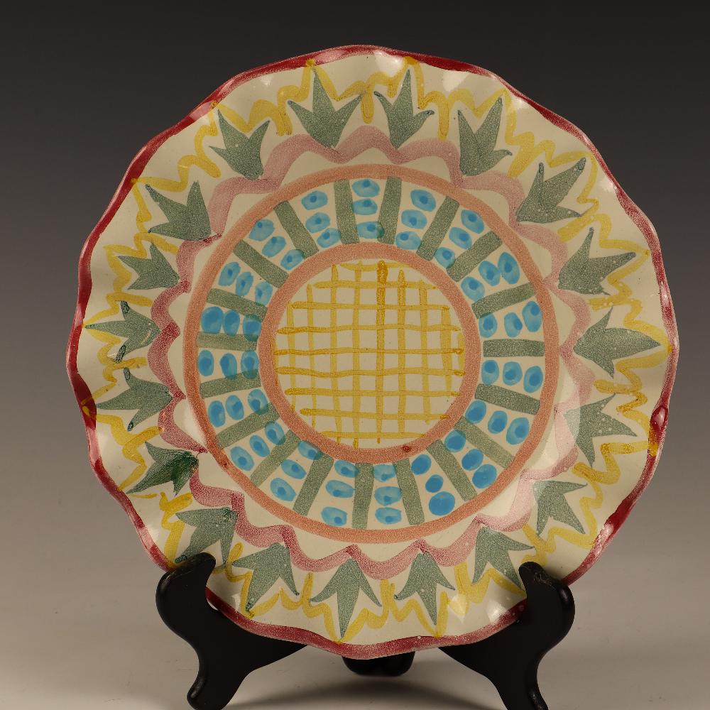 Mckenzie Childâ€™s ruffled redware plate 10.5â€ diameter (1 of 4)