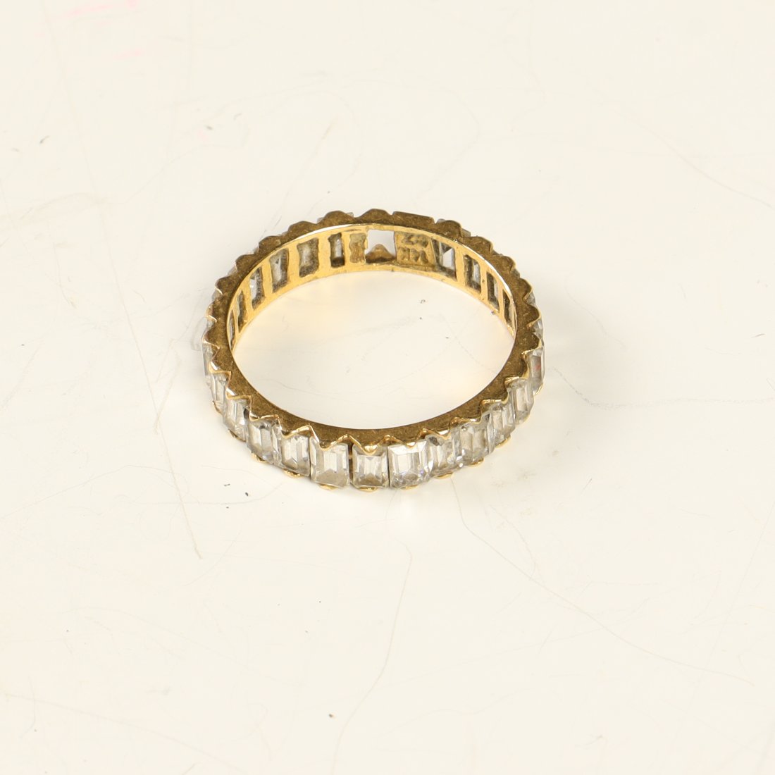 14K yellow gold CZ ring 2.1 gms size 5.5 (1 of 3)