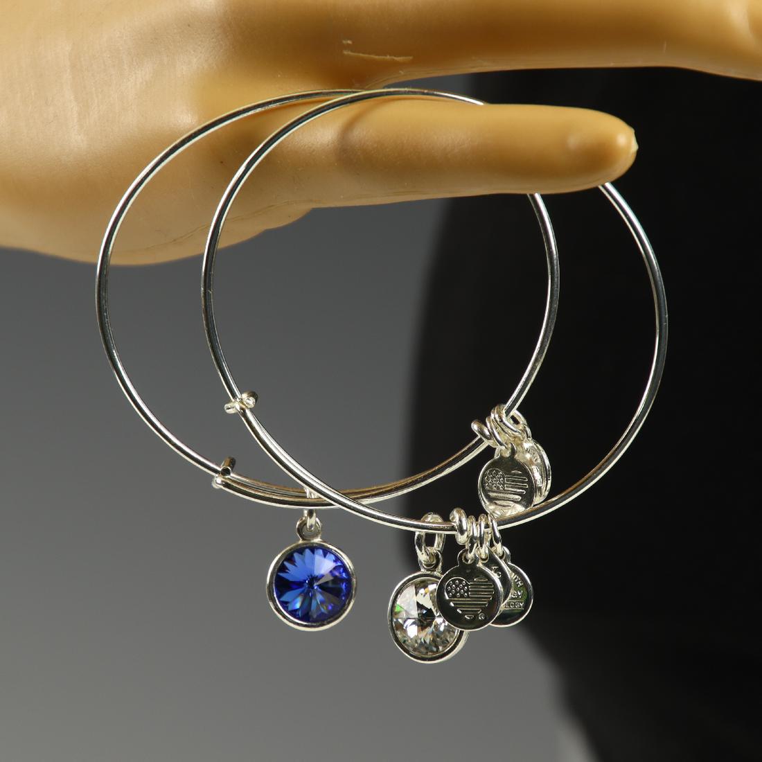 Two Alex and Ani Birthstone charm bracelets: Two Alex and Ani Birthstone charm bracelets in very good condition