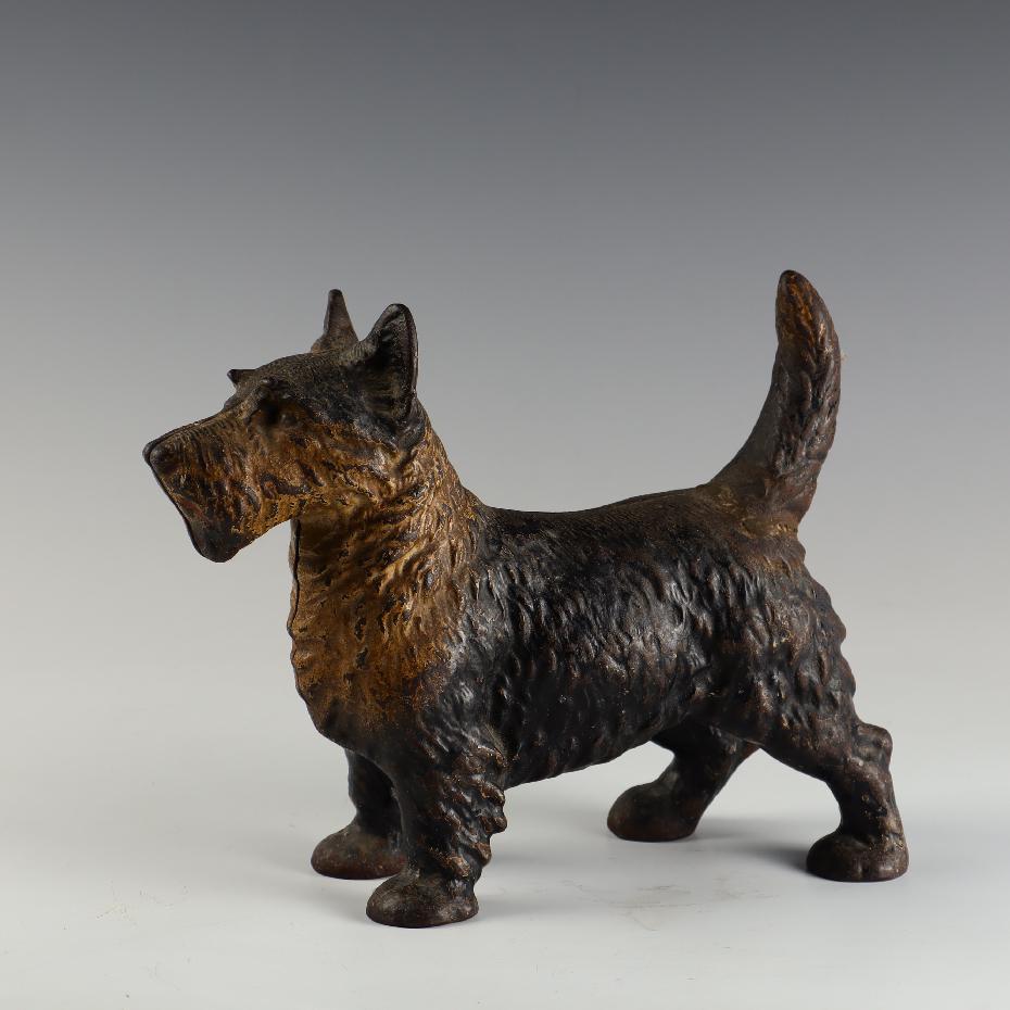 Antique very heavy cast iron Scottie dog doorstop (1 of 4)