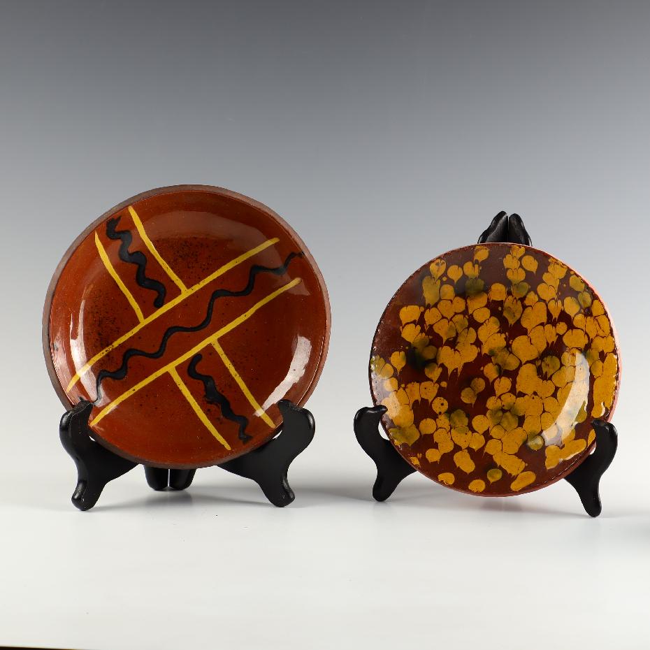Two Breininger redware plates (1 of 2)