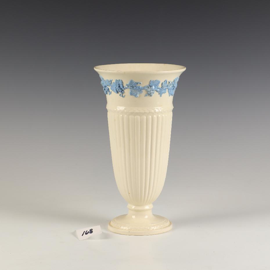 Antique Wedgwood Queens Ware tall porcelain vase 11 inches tall: Antique Wedgwood Queens Ware tall porcelain vase 11 inches tall
