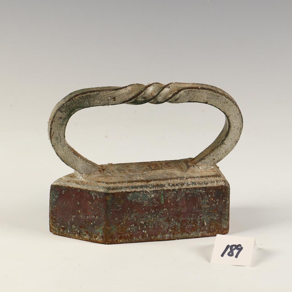 Antique Cast Iron heavy sod iron #13 door stop: Antique Cast Iron heavy sod iron #13 door stop, 7X3X6 inches