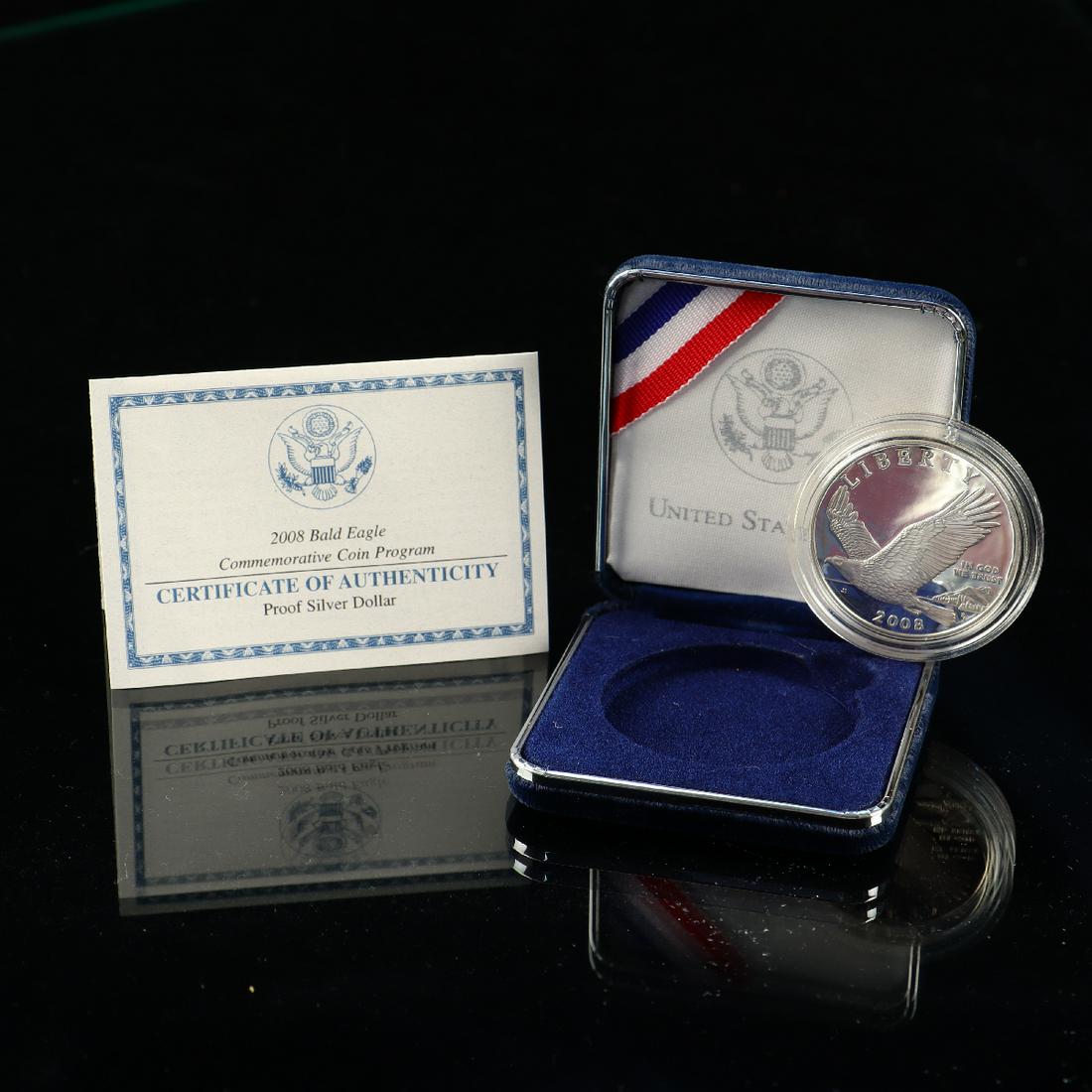 2008 Bald Eagle Commemorative Silver Dollar Coin with COA uncirculated (1 of 3)