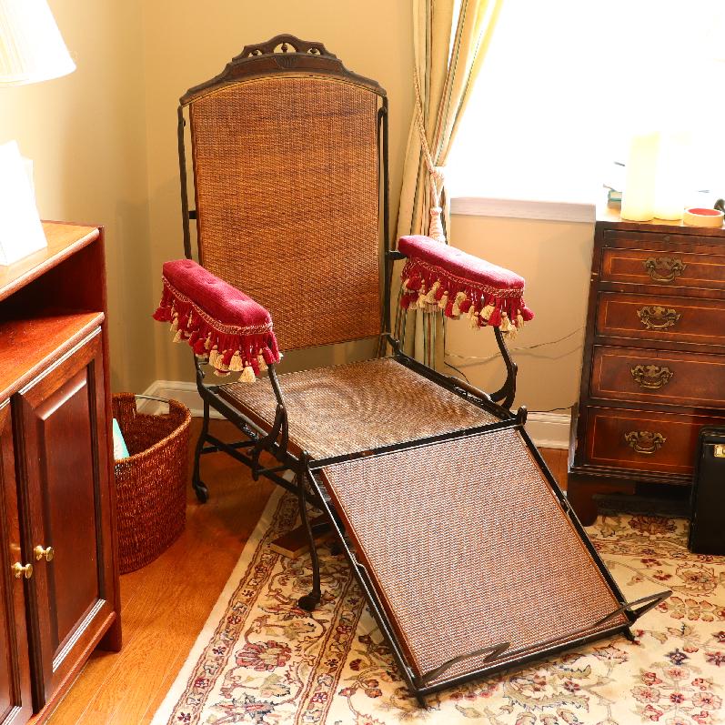The Sheldon Antique Circa 1893 Victorian Folding Invalid Chair (1 of 3)