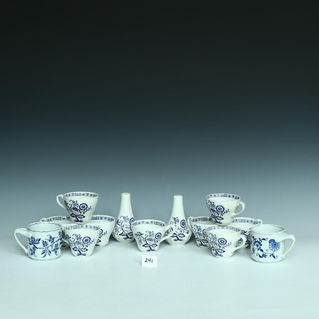 J & G Meakin made in England cups, shakers, and two Blue Danube Cups Japan: J & G Meakin made in England 9 cups, salt and Pepper shakers 5.5 inches tall, and two Blue Danube Cups Japan 3X3 ¼ inches