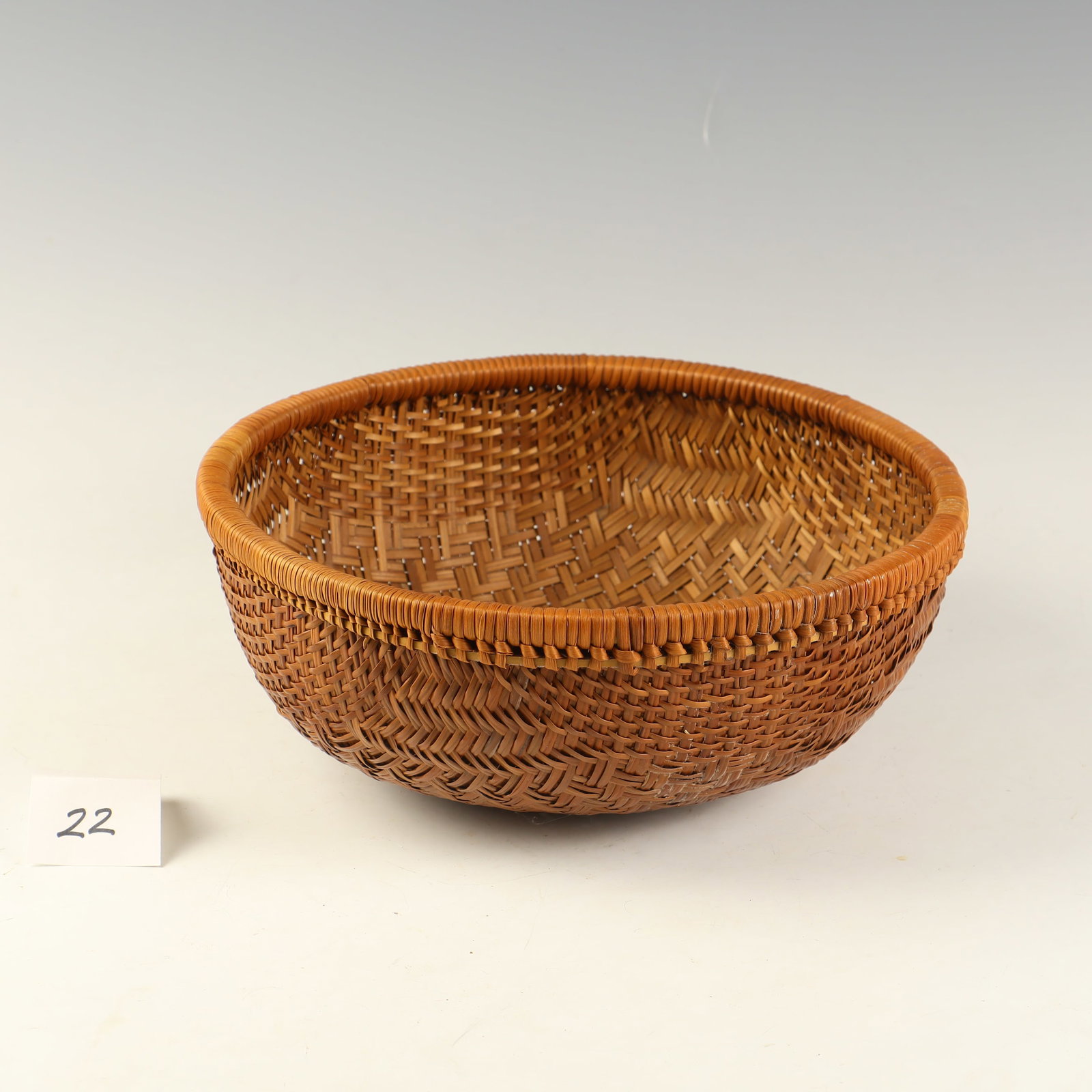 Antique oak basket: Antique oak basket 10 inches diameter, 4 inches tall