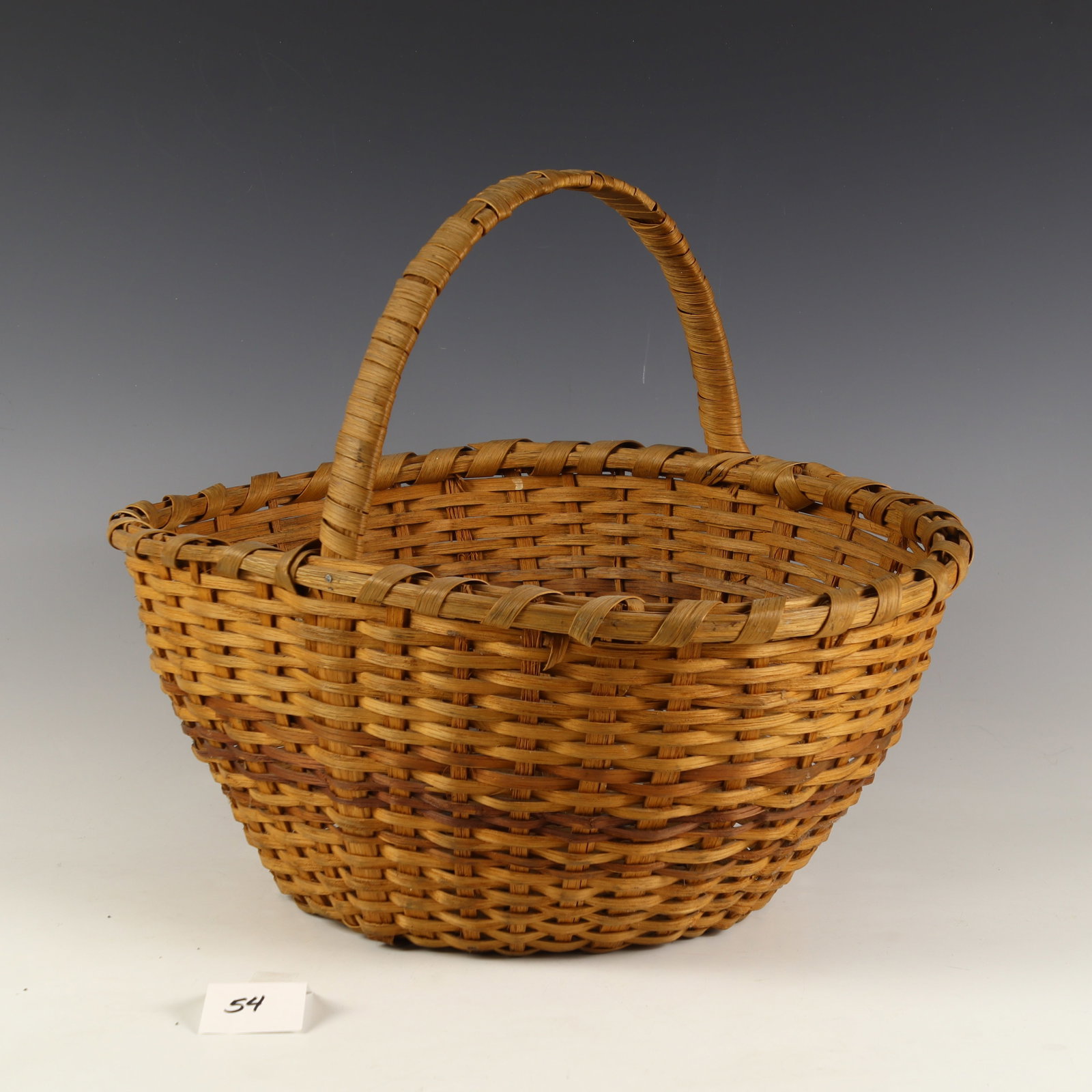 Antique Oak Basket: Antique Oak Basket 17X13, 13.5 inches tall to top of handle