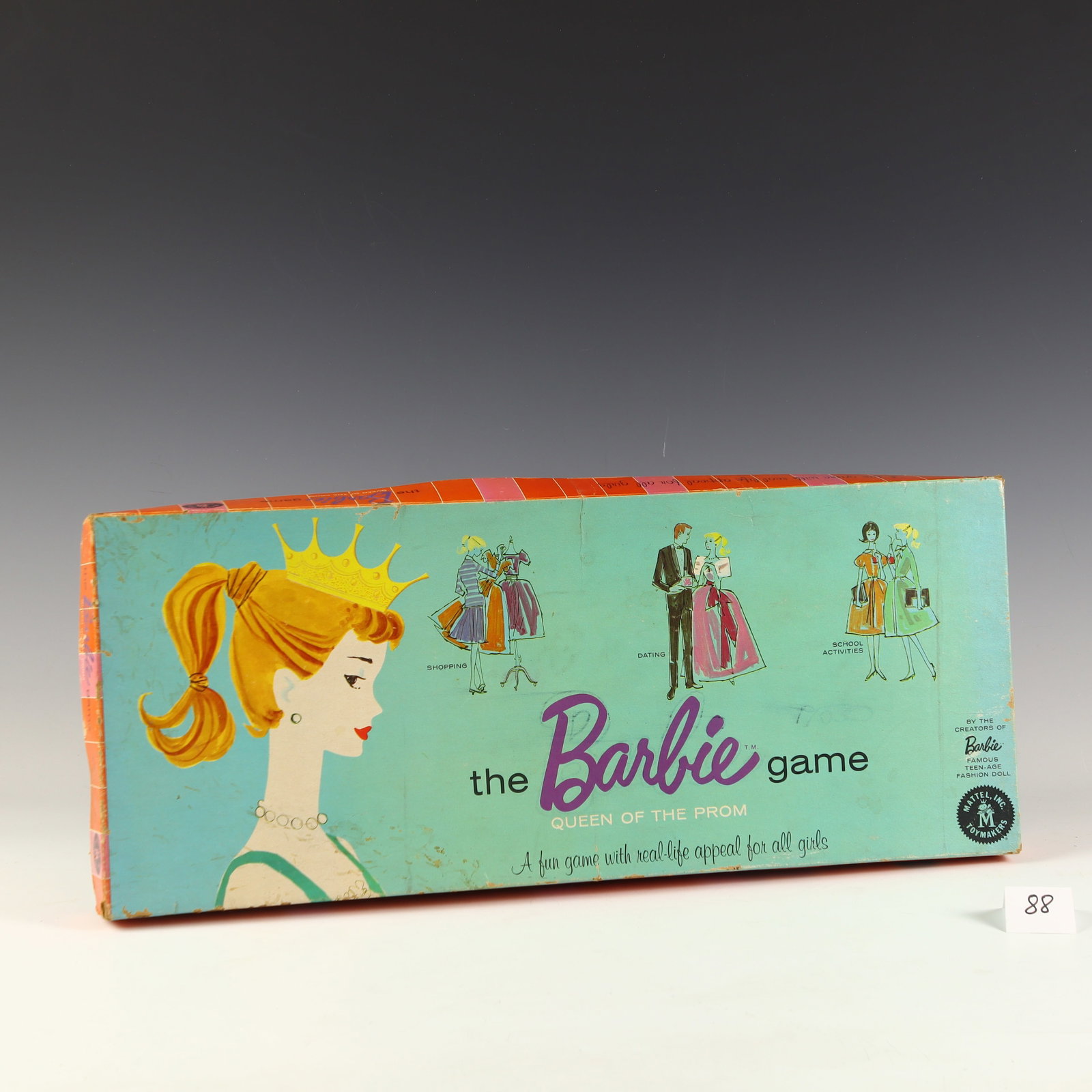 1960 Mid Century The Barbie game by Mattel: 1960 Mid Century The Barbie game by Mattel, good condition, appears complete with die, game markers, game cards, Barbie play money and the game board
