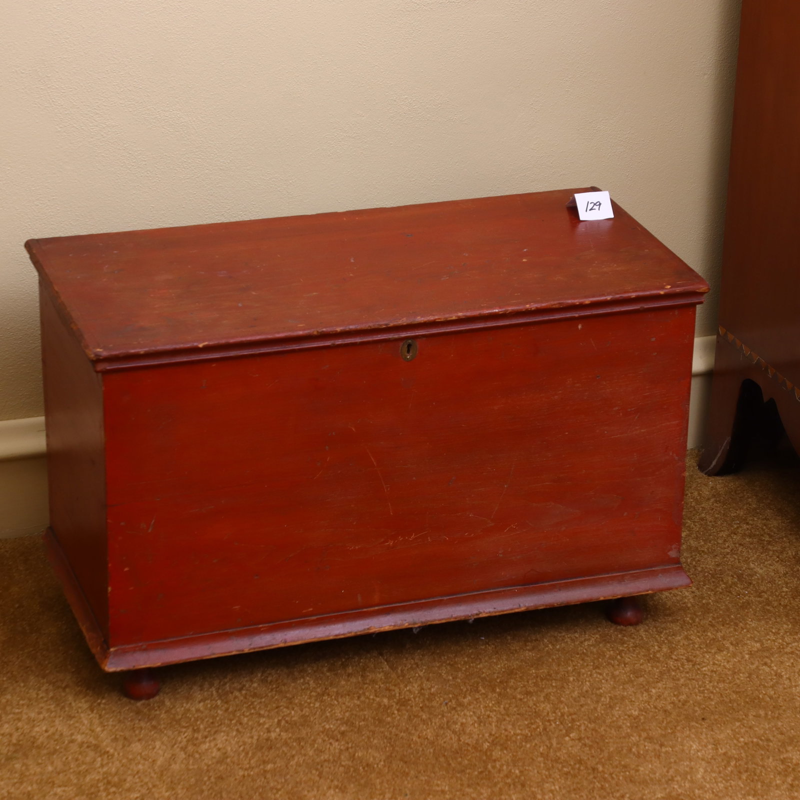 Antique wooden box: Antique wooden box 24 ¾ length X 12 inches depth X 5 inches tall