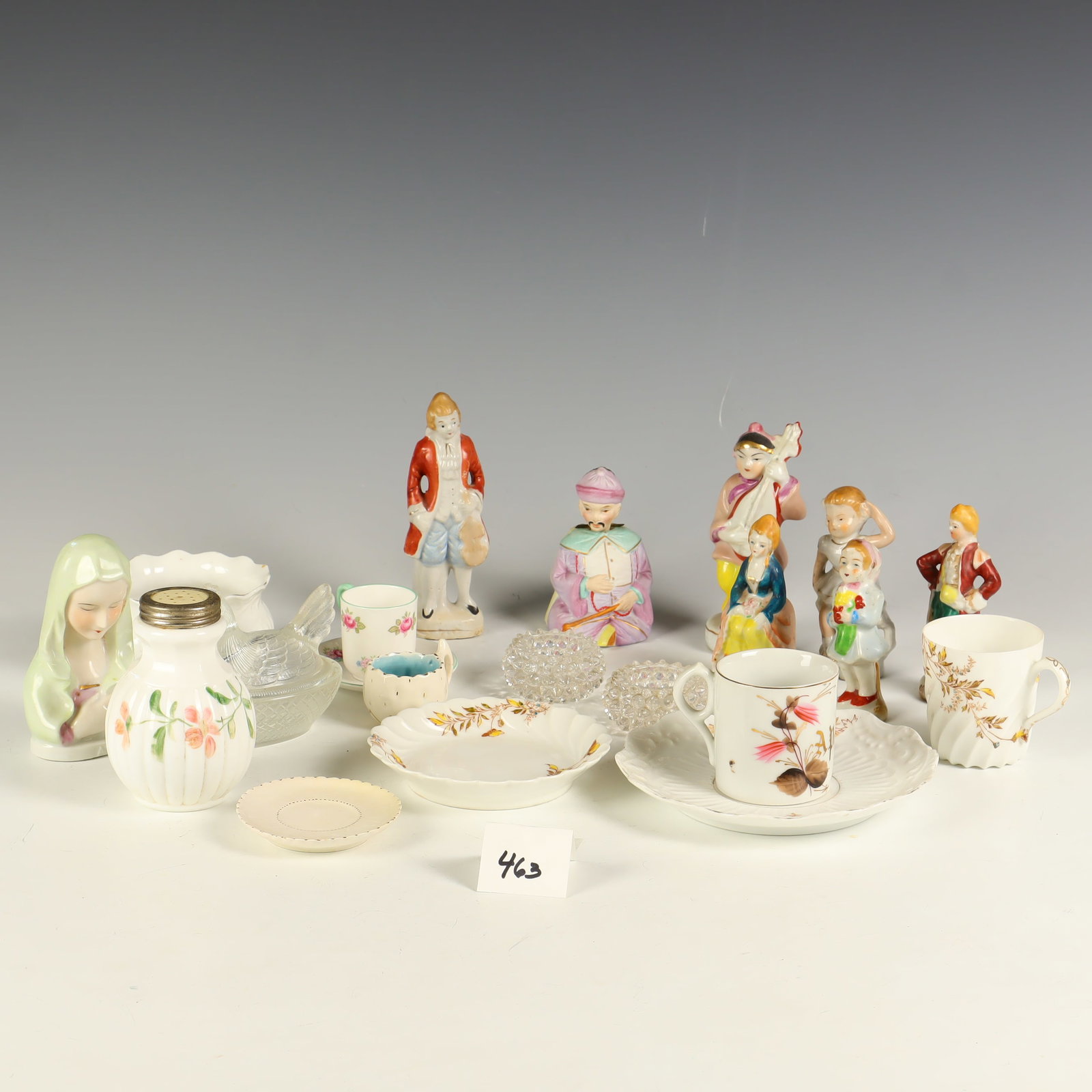 Vintage miniatures, cups and saucer, and Japanese porcelain: Vintage miniatures, cups and saucer, and Japanese porcelain