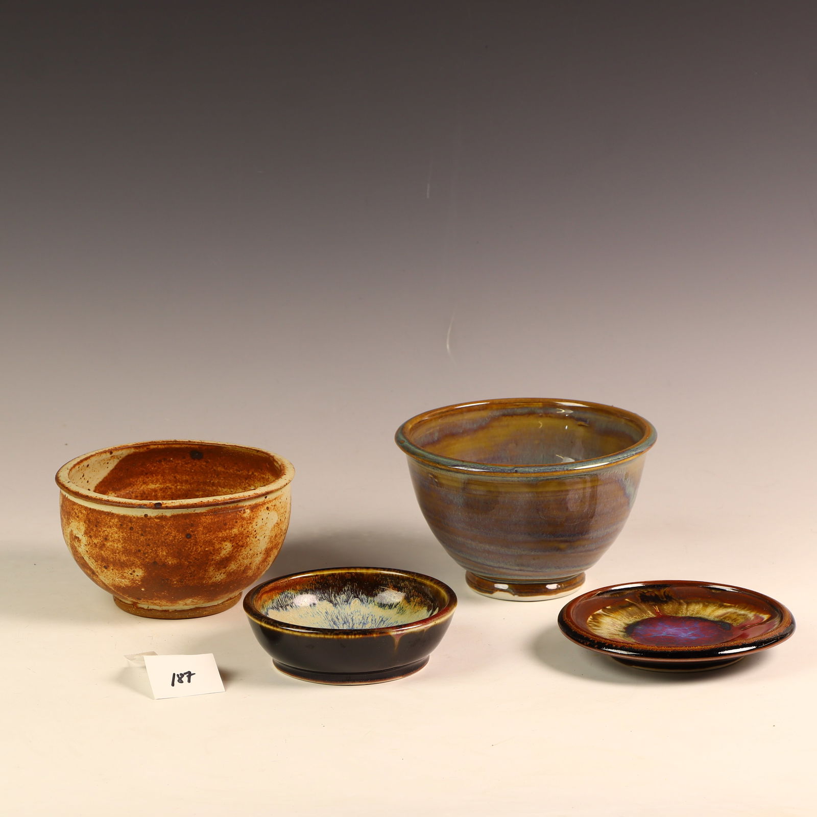 Lot of four signed RK studio pottery (1 of 2)