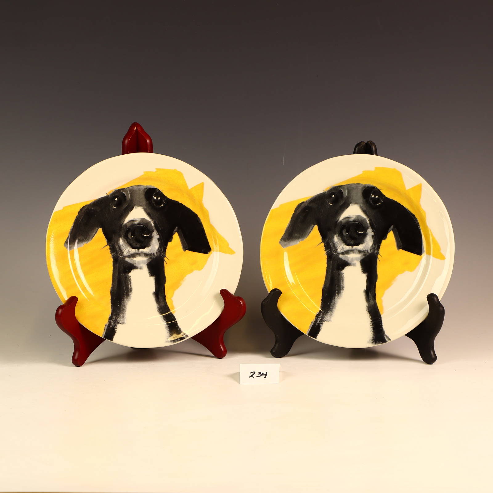 Sally Muir Dog Plates Auction