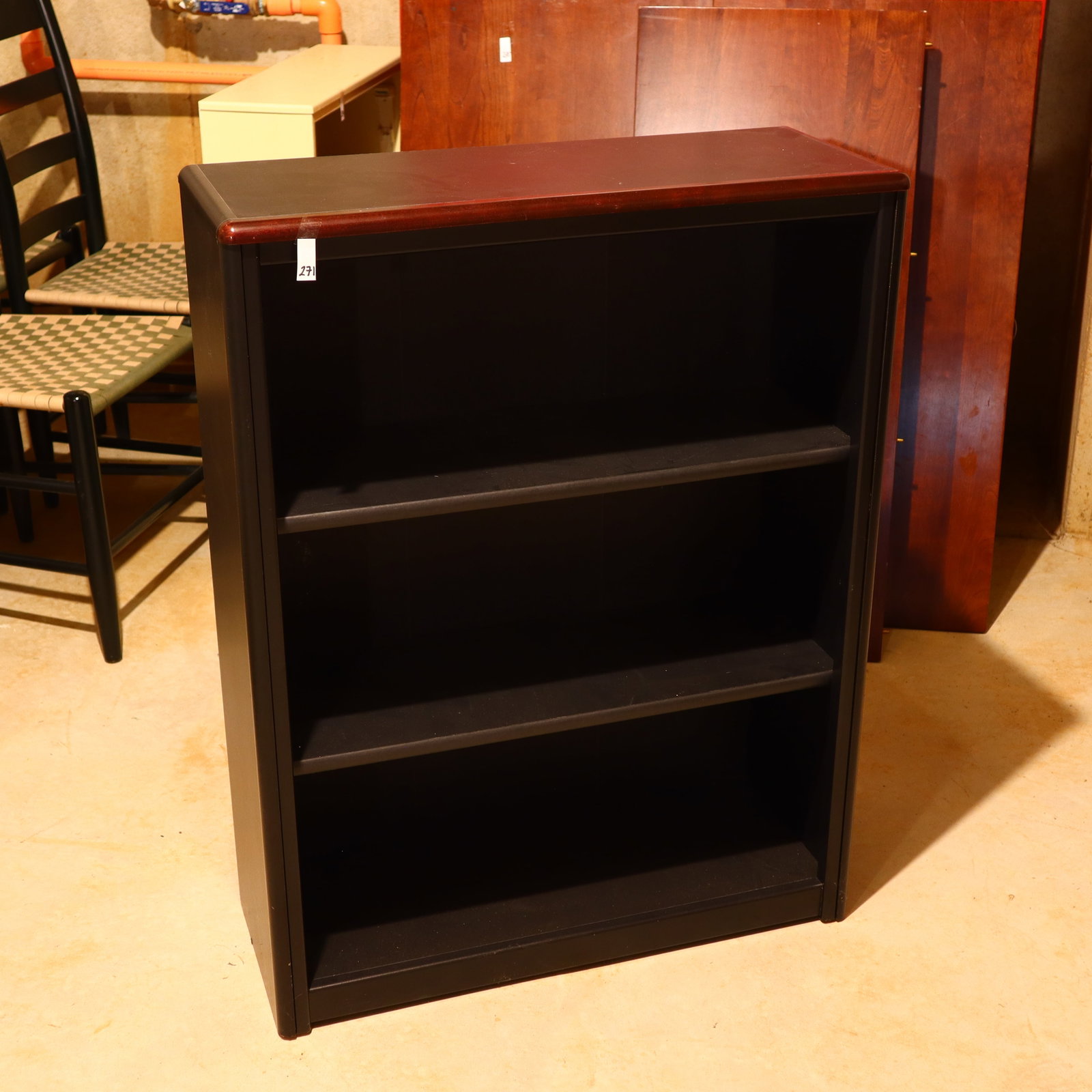 Black BookShelf: Black Book Shelf 39 inches tall, 12 inches wide, 30 inches length, very good condition