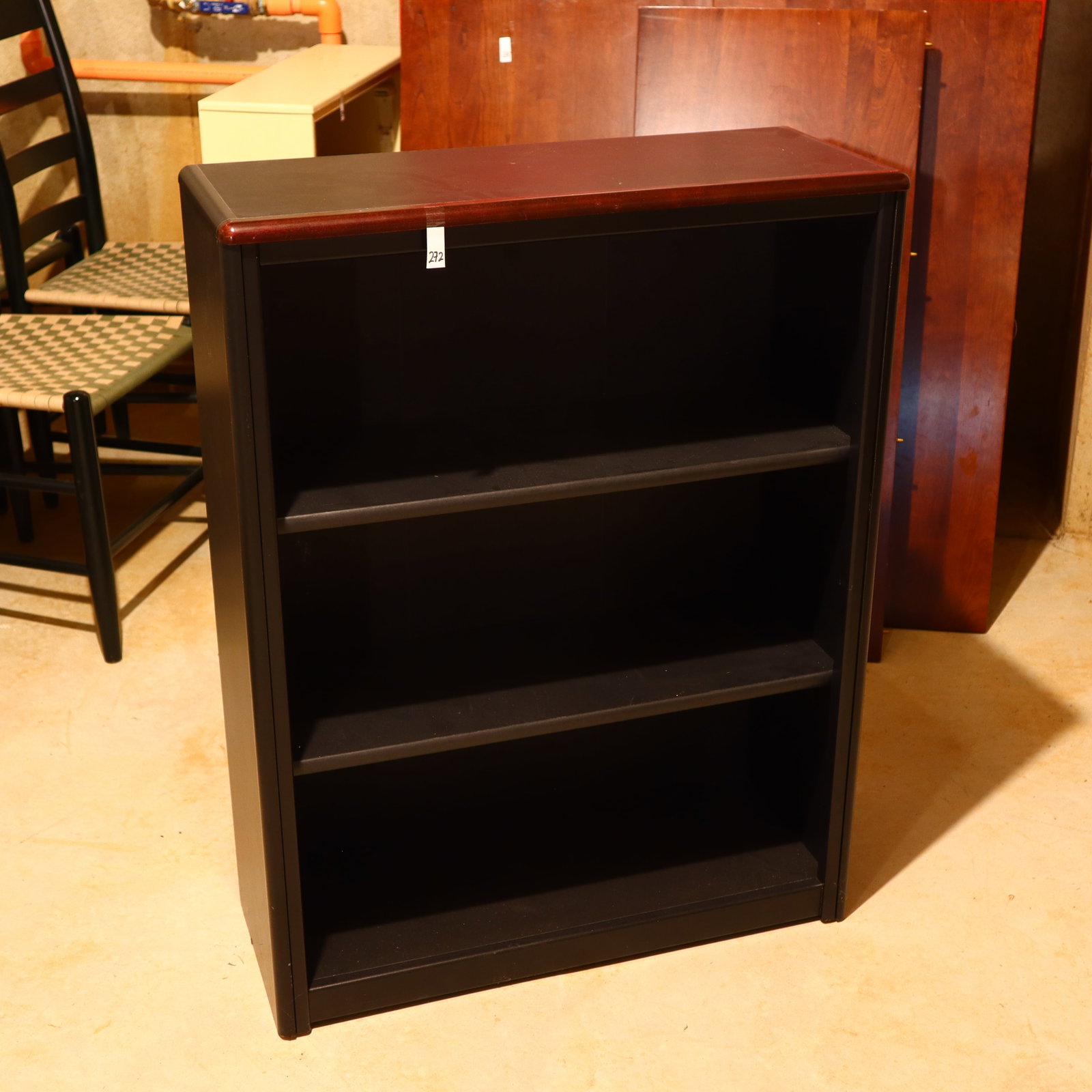 Black BookShelf: Black Book Shelf 39 inches tall, 12 inches wide, 30 inches length, very good condition
