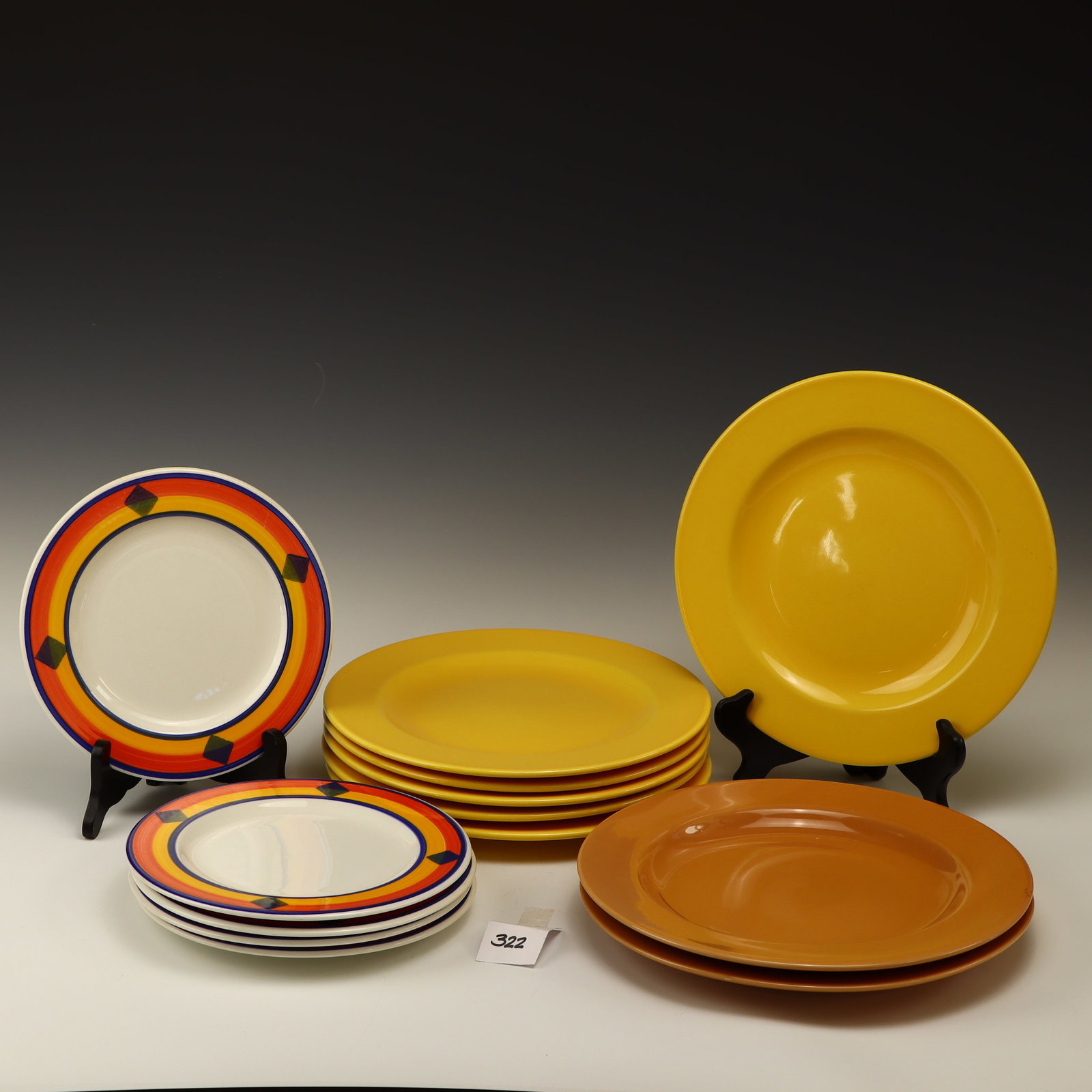 Rosanna Import made in Italy plates: Rosanna Import made in Italy plates salad plates 8.5 inches diameter 2 with chips, 8 dinner 11 inches diameter