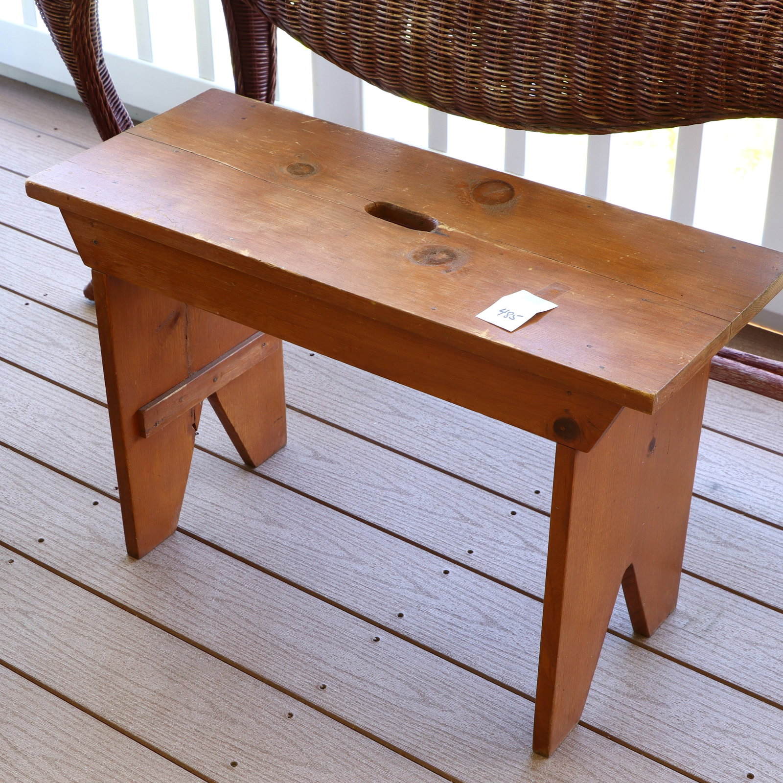 Wooden Bench: Wooden Bench, length 28 inches, width 11.5 inches, 18 inches tall