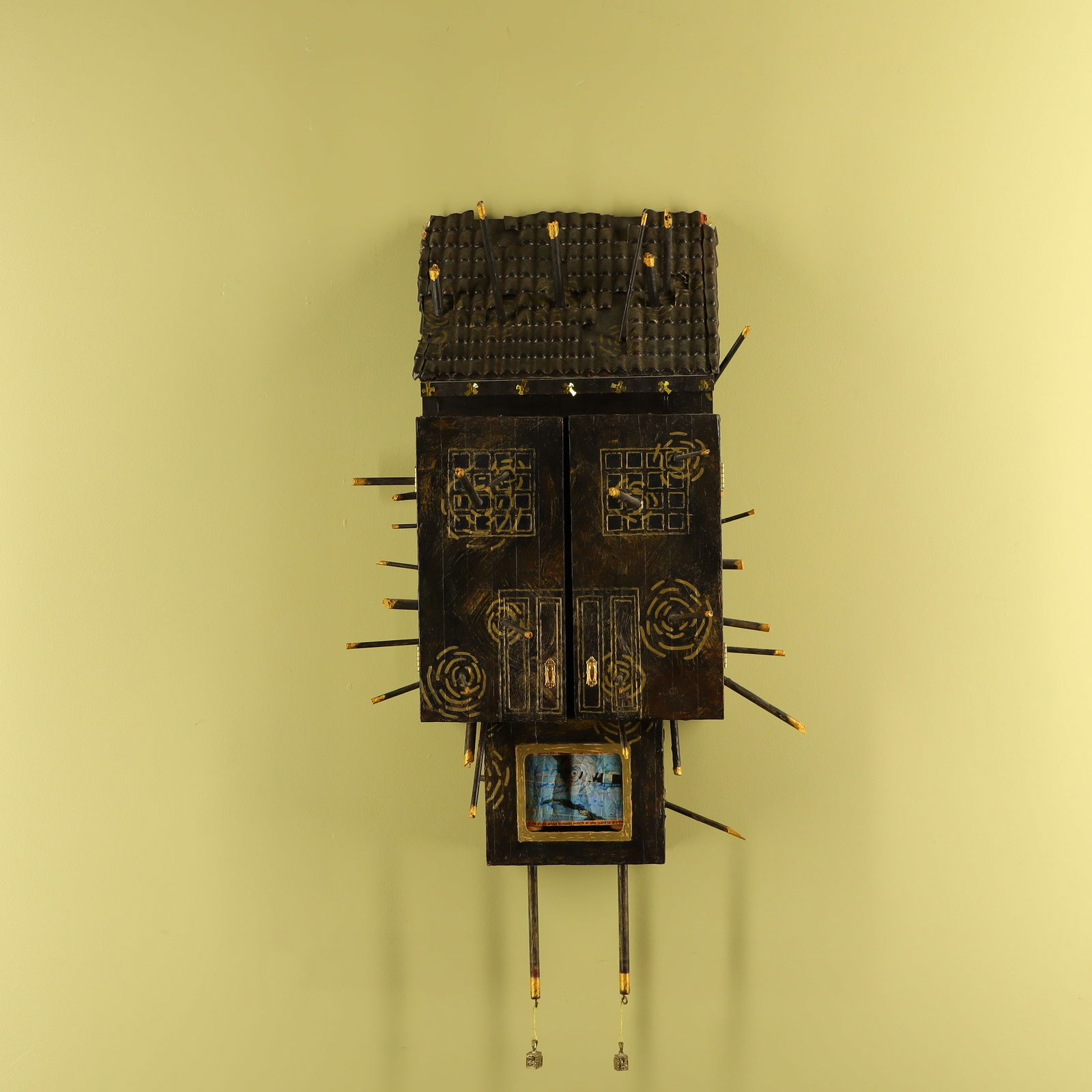 Handmade and hand painted wooden sculpture Florida Hurricane titled The End (1 of 4)