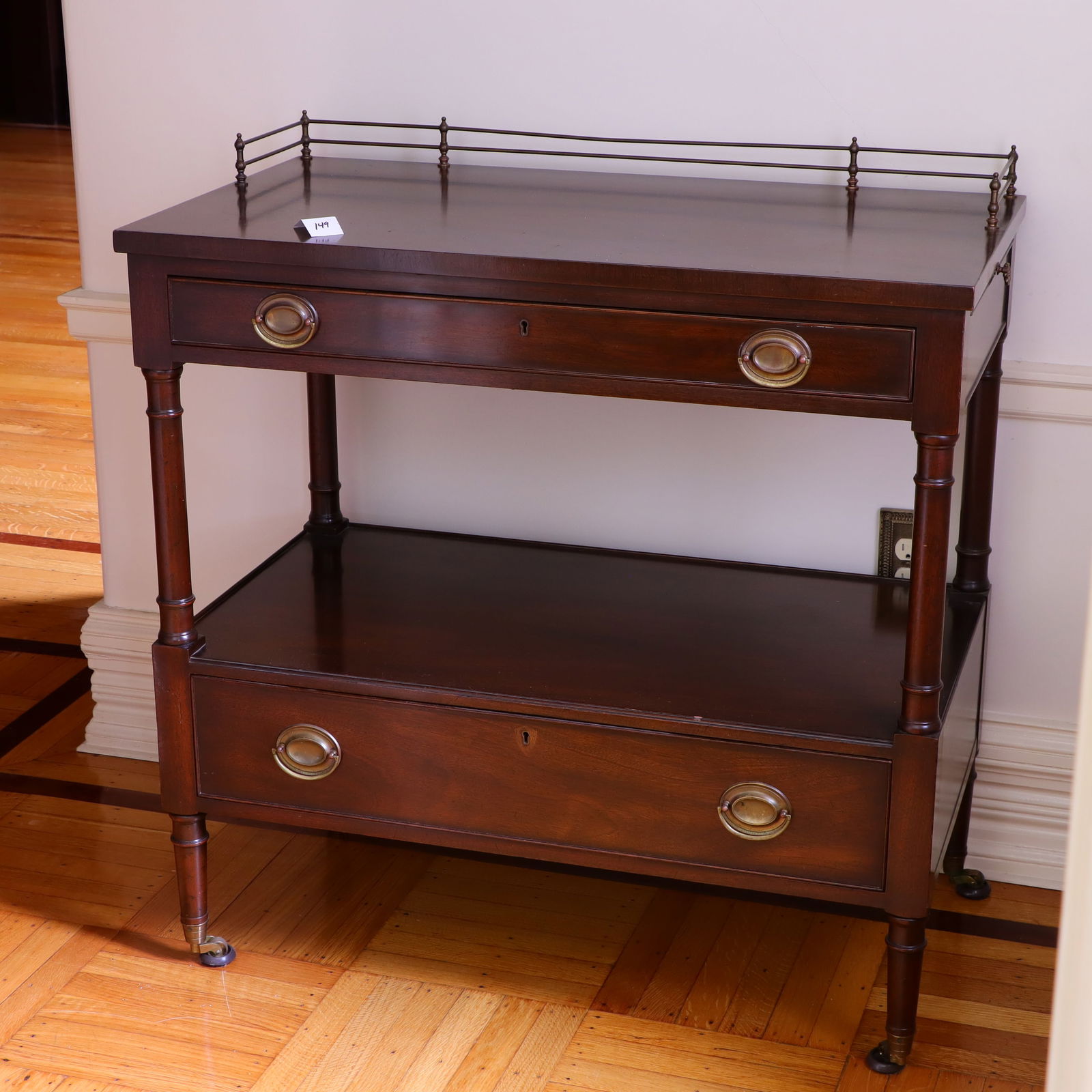 Vintage Kittinger oak tea cart (1 of 2)