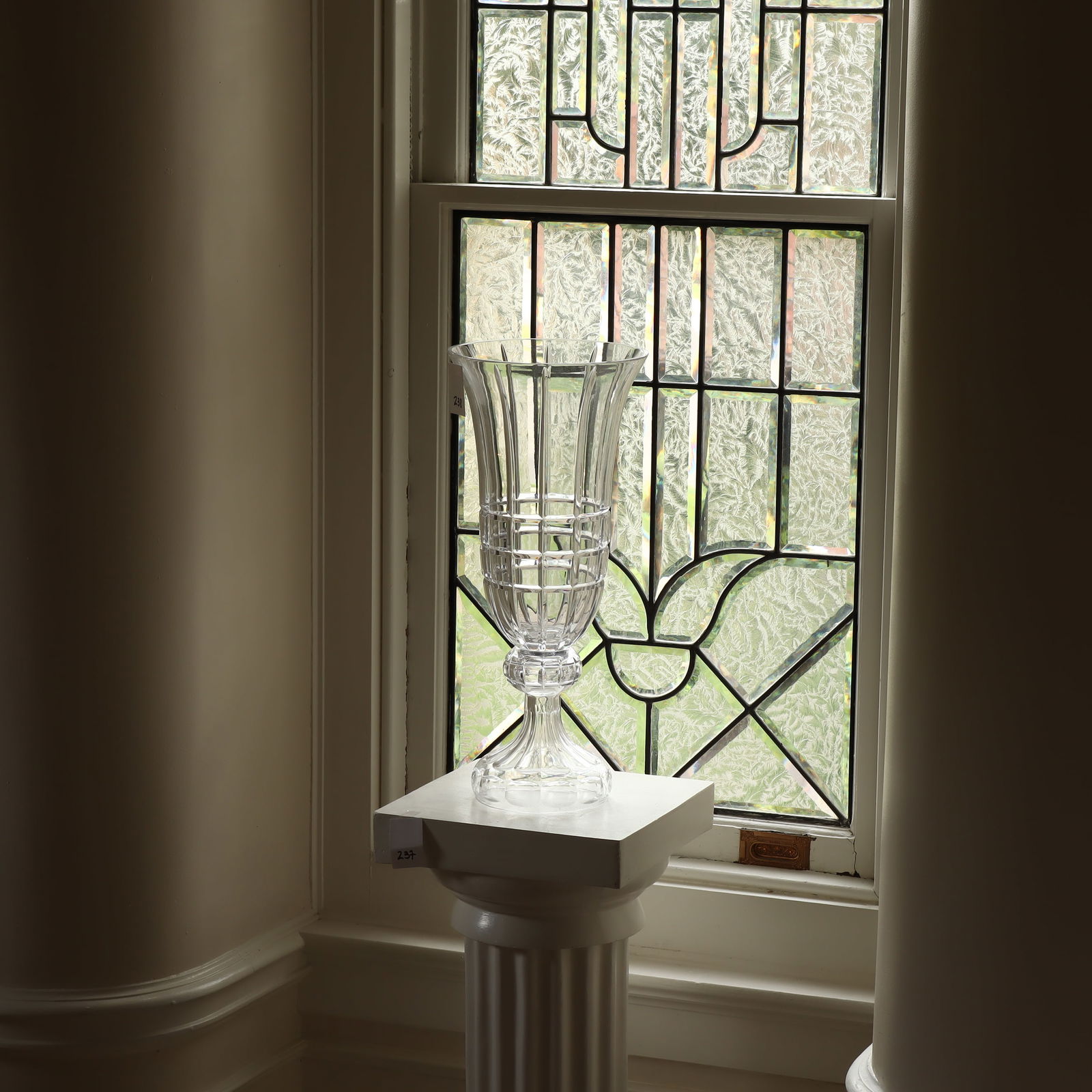 Vintage large crystal vase (1 of 2)